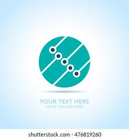 Abstract technology logo, design concept, emblem, icon, flat logotype element for template.