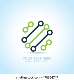 Abstract technology logo, design concept, emblem, icon, flat logotype element for template.