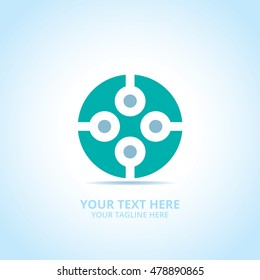Abstract technology logo, design concept, emblem, icon, flat logotype element for template.