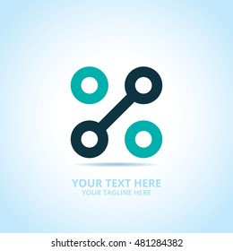 Abstract technology logo, design concept, emblem, icon, flat logotype element for template.
