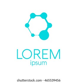 Abstract technology logo design template. Molecule, nanotechnology Vector illustration.