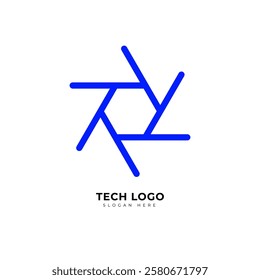 Abstract Technology  logo design,  vector logo, company logo, Hexagonal tech logo, tech concept illustration Design element.