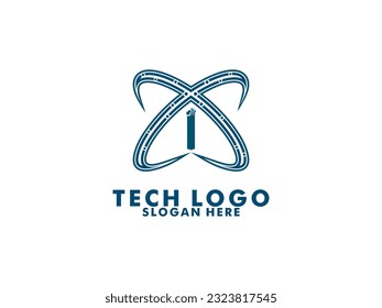 Abstract Technology logo designs concept vector, Network Internet logo design template