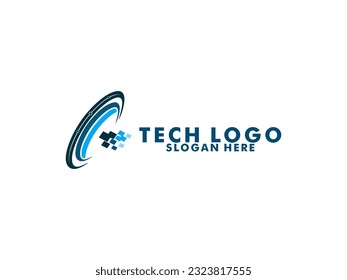 Abstract Technology logo designs concept vector, Network Internet logo design template