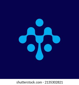 abstract technology logo. elegant blue color