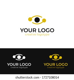Logo de tecnología abstracta ojo de diseño creativo mínimo y moderno vector