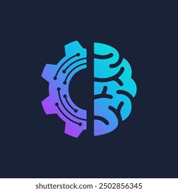 abstrakte Technologie Logo Zahnrad Gehirn