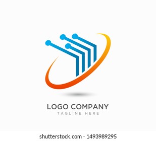 Abstract technology logo, global logo template, techno icon, modern techno element concept design. Isolated white background