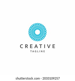 Abstract Technology logo icon design  template flat vector