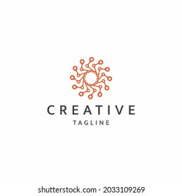 Abstract Technology logo icon design  template flat vector