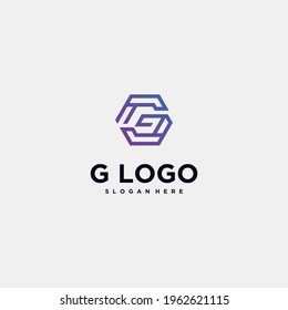 Logo für abstrakte Technologie Buchstabe g Logo für abstrakte Monogramme Briefgestaltung in goldener Farbe