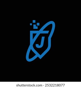 Logotipo Tecnológico Abstrato Com Letra J