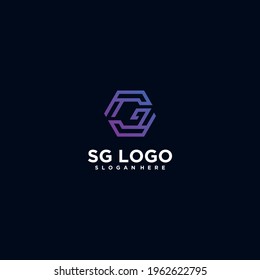 Abstract technology logo letter s Abstract monogram logo s letter design set in gold color