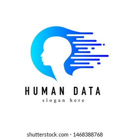 Abstract Technology Logo, Modern, Minimalist, Futuristic Vector Logo Template with Fresh Blue Color