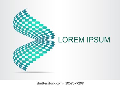  Abstract technology logo stylized spherical surface with abstract shapes. This logo is suitable for global company, world technologies, media and publicity agencies 