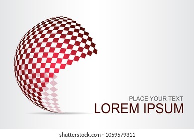 Abstract technology logo stylized spherical surface with abstract shapes. This logo is suitable for global company, world technologies, media and publicity agencies 