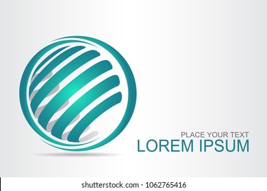  Abstract technology logo stylized spherical surface with abstract shapes. This logo is suitable for global company, world technologies, media and publicity agencies 