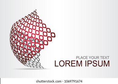  Abstract technology logo stylized spherical surface with abstract shapes. This logo is suitable for global company, world technologies, media and publicity agencies 