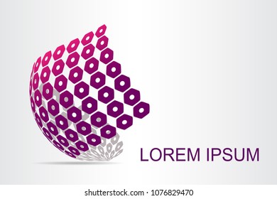  Abstract technology logo stylized spherical surface with abstract shapes. This logo is suitable for global company, world technologies, media and publicity agencies 