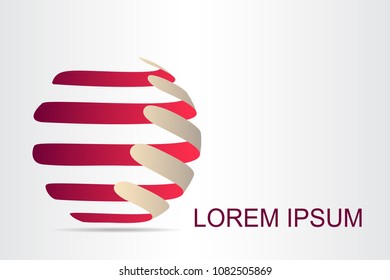  Abstract technology logo stylized spherical surface with abstract shapes. This logo is suitable for global company, world technologies, media and publicity agencies 