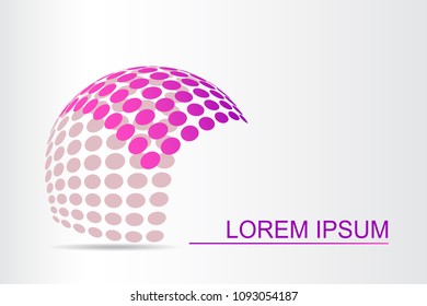  Abstract technology logo stylized spherical surface with abstract shapes. This logo is suitable for global company, world technologies, media and publicity agencies 