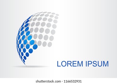  Abstract technology logo stylized spherical surface with abstract shapes. This logo is suitable for global company, world technologies, media and publicity agencies 
