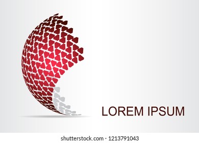  Abstract technology logo stylized spherical surface with abstract shapes. This logo is suitable for global company, world technologies, media and publicity agencies 
