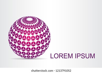  Abstract technology logo stylized spherical surface with abstract shapes. This logo is suitable for global company, world technologies, media and publicity agencies 