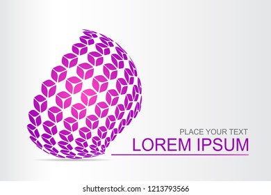  Abstract technology logo stylized spherical surface with abstract shapes. This logo is suitable for global company, world technologies, media and publicity agencies 