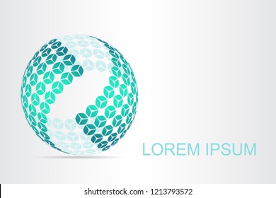  Abstract technology logo stylized spherical surface with abstract shapes. This logo is suitable for global company, world technologies, media and publicity agencies 