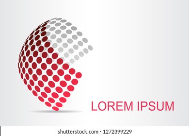 Abstract technology logo stylized spherical surface with abstract shapes. This logo is suitable for global company, world technologies, media and publicity agencies 