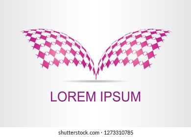 Abstract technology logo stylized spherical surface with abstract shapes. This logo is suitable for global company, world technologies, media and publicity agencies 