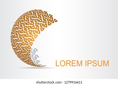 Abstract technology logo stylized spherical surface with abstract shapes. This logo is suitable for global company, world technologies, media and publicity agencies 
