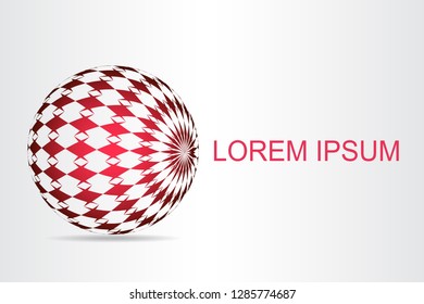 Abstract technology logo stylized spherical surface with abstract shapes. This logo is suitable for global company, world technologies, media and publicity agencies 