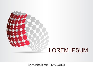 Abstract technology logo stylized spherical surface with abstract shapes. This logo is suitable for global company, world technologies, media and publicity agencies 