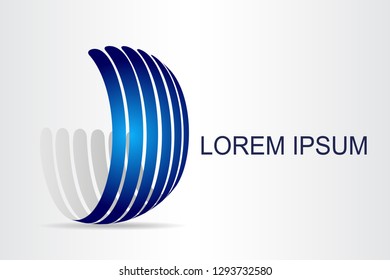 Abstract technology logo stylized spherical surface with abstract shapes. This logo is suitable for global company, world technologies, media and publicity agencies 