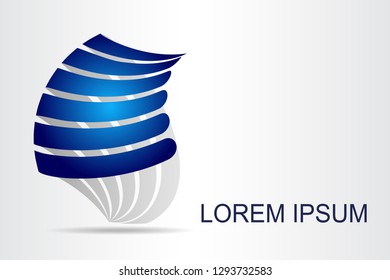 Abstract technology logo stylized spherical surface with abstract shapes. This logo is suitable for global company, world technologies, media and publicity agencies 