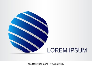 Abstract technology logo stylized spherical surface with abstract shapes. This logo is suitable for global company, world technologies, media and publicity agencies 