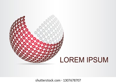 Abstract technology logo stylized spherical surface with abstract shapes. This logo is suitable for global company, world technologies, media and publicity agencies 