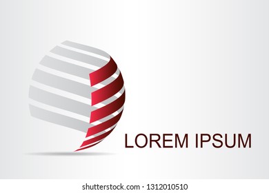 Abstract technology logo stylized spherical surface with abstract shapes. This logo is suitable for global company, world technologies, media and publicity agencies 