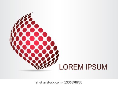 Abstract technology logo stylized spherical surface with abstract shapes. This logo is suitable for global company, world technologies, media and publicity agencies 