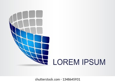 Abstract technology logo stylized spherical surface with abstract shapes. This logo is suitable for global company, world technologies, media and publicity agencies 