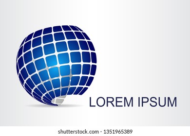 Abstract technology logo stylized spherical surface with abstract shapes. This logo is suitable for global company, world technologies, media and publicity agencies 