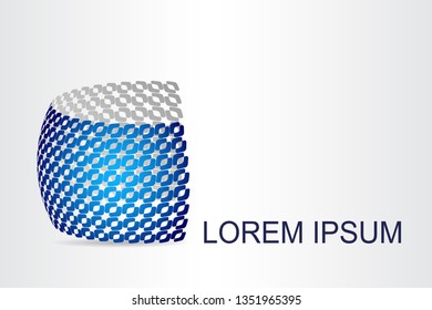 Abstract technology logo stylized spherical surface with abstract shapes. This logo is suitable for global company, world technologies, media and publicity agencies 