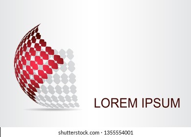 Abstract technology logo stylized spherical surface with abstract shapes. This logo is suitable for global company, world technologies, media and publicity agencies 