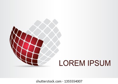 Abstract technology logo stylized spherical surface with abstract shapes. This logo is suitable for global company, world technologies, media and publicity agencies 