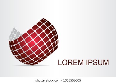 Abstract technology logo stylized spherical surface with abstract shapes. This logo is suitable for global company, world technologies, media and publicity agencies 