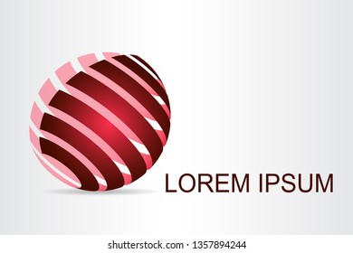 Abstract technology logo stylized spherical surface with abstract shapes. This logo is suitable for global company, world technologies, media and publicity agencies 