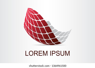Abstract technology logo stylized spherical surface with abstract shapes. This logo is suitable for global company, world technologies, media and publicity agencies 