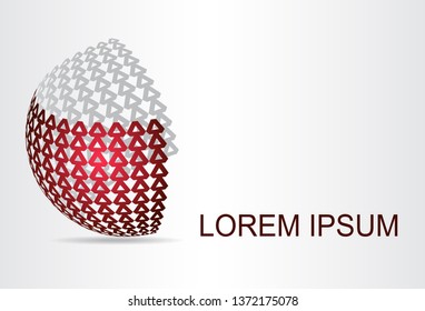 Abstract technology logo stylized spherical surface with abstract shapes. This logo is suitable for global company, world technologies, media and publicity agencies 